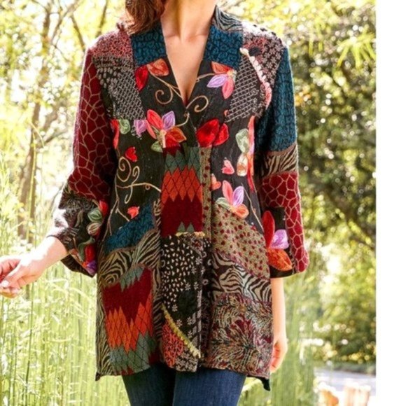 Soft Surroundings Jackets & Blazers - Soft Surroundings Wool Blend Kimono Tapestry Embroidered Jacket PS Small H12774